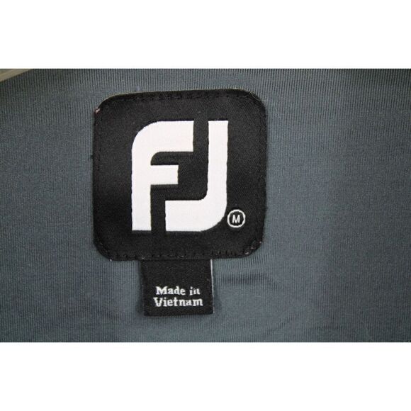 Footjoy Men's Size Medium S/S Golf Polo Shirt Gray Pink Stripe - Picture 6 of 7